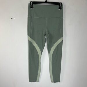 Athleta Size Small Salutation Stash 7/8 Leggings Light Green Pocket Hi-Rise